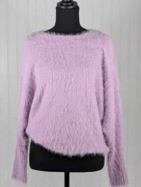 Jessica Simpson Eyelash Knit Lavender Soft Long Sleeve Sweater Size Small
